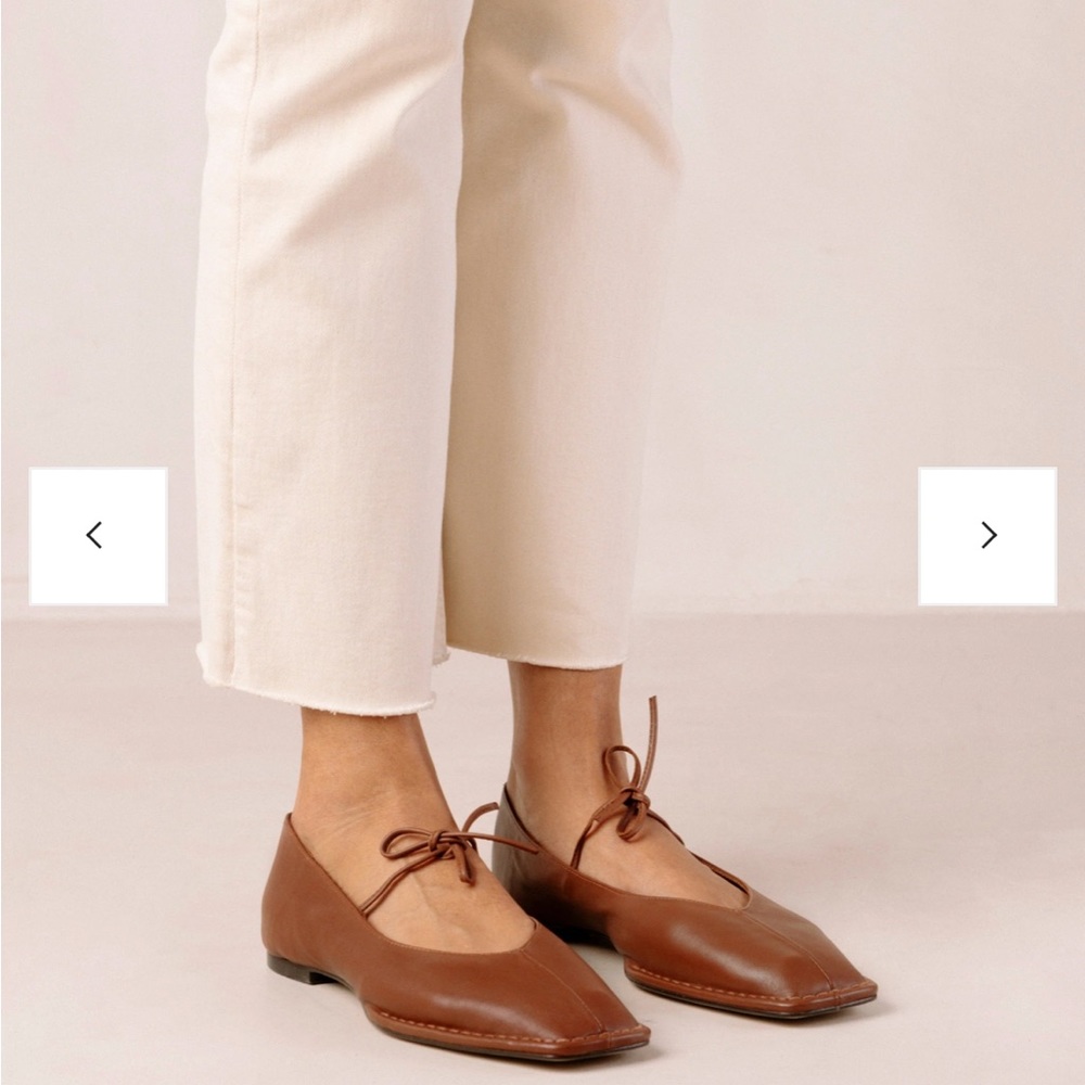 Brown leather ballet flats - sz42